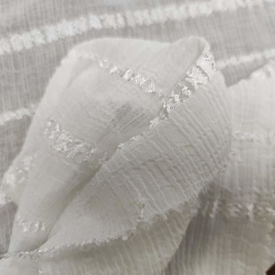 Protezione chiffona 100% di Sun del tessuto della grinza della banda del poliestere trasversale nano del jacquard